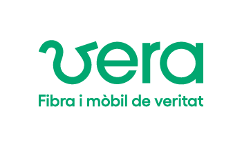 Logotip Vera Fibra i Mòbil. Descollona't. Festival d'humor d'Arenys de Munt.